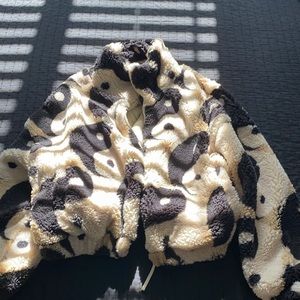 Olivia printed sherpa jacket